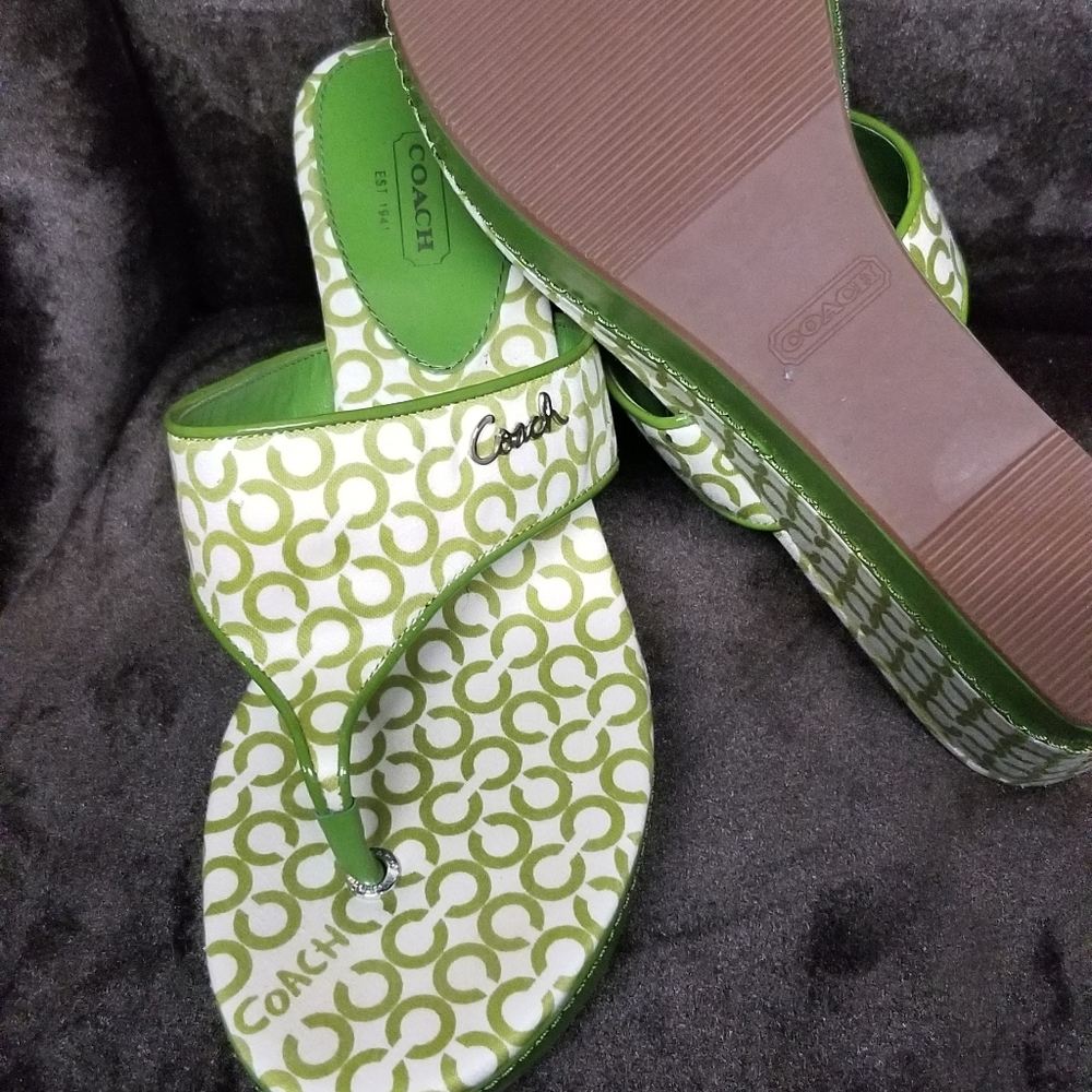 Brand new authentic coach wedge sandals